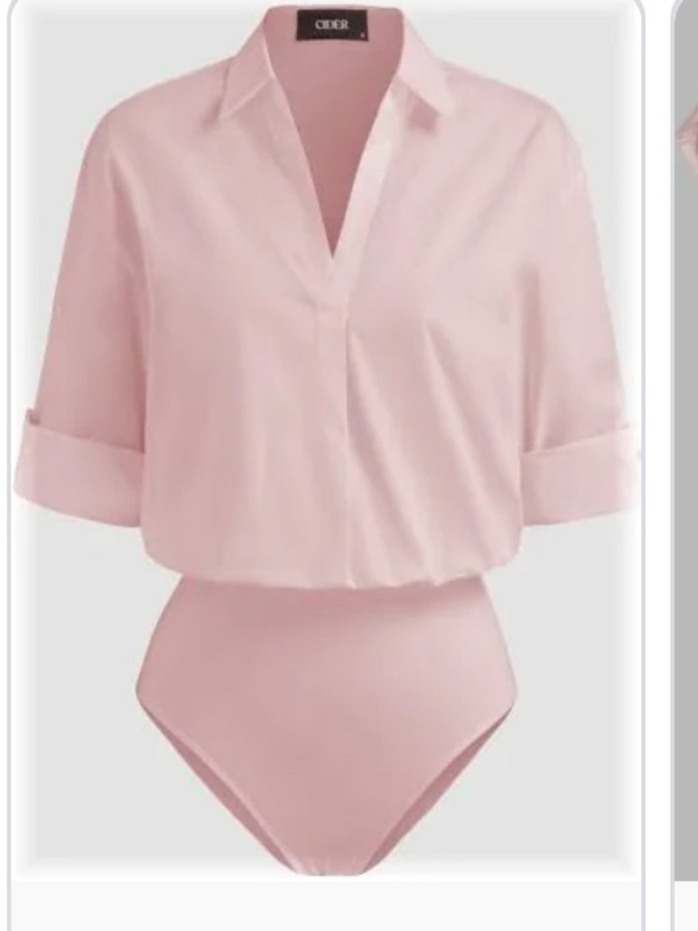 Cider Blush Pink V-Neck Bodysuit